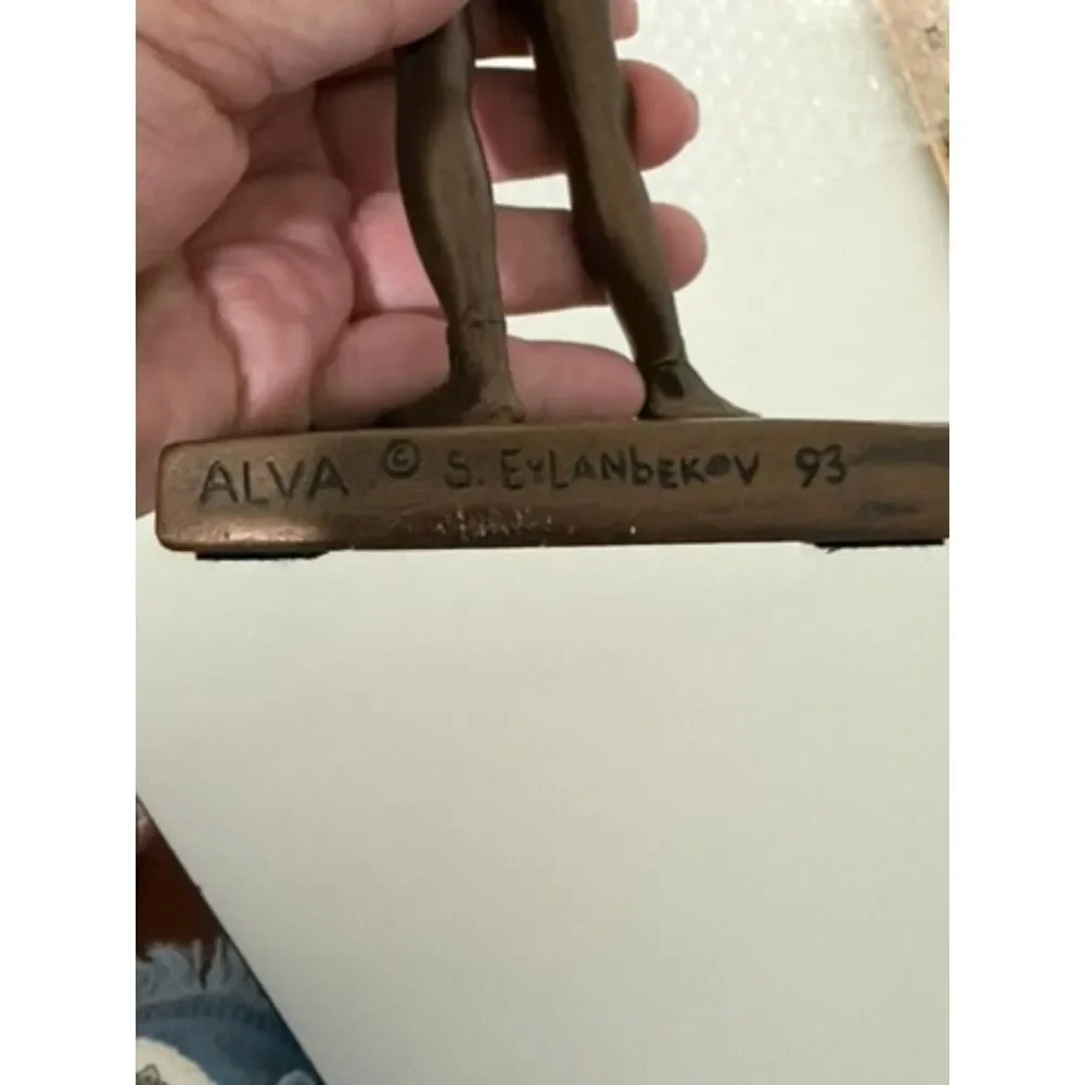 Vintage ALVA S EYLANBEKOV 93 ballerina sttue, bronzed composity, signed